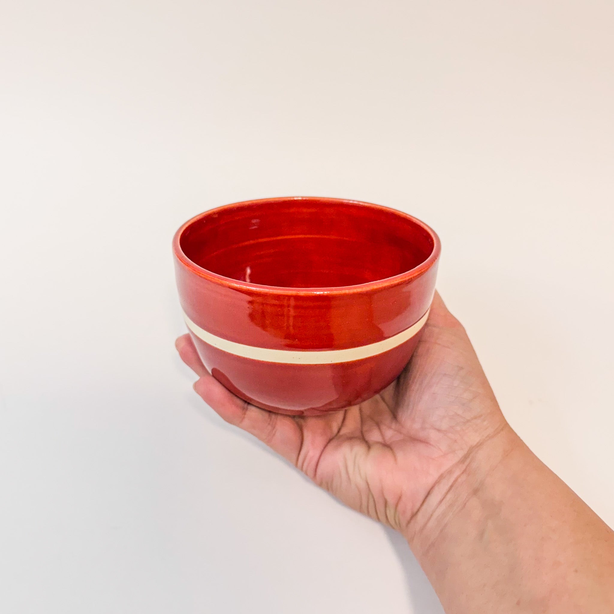 red stripe bowls
