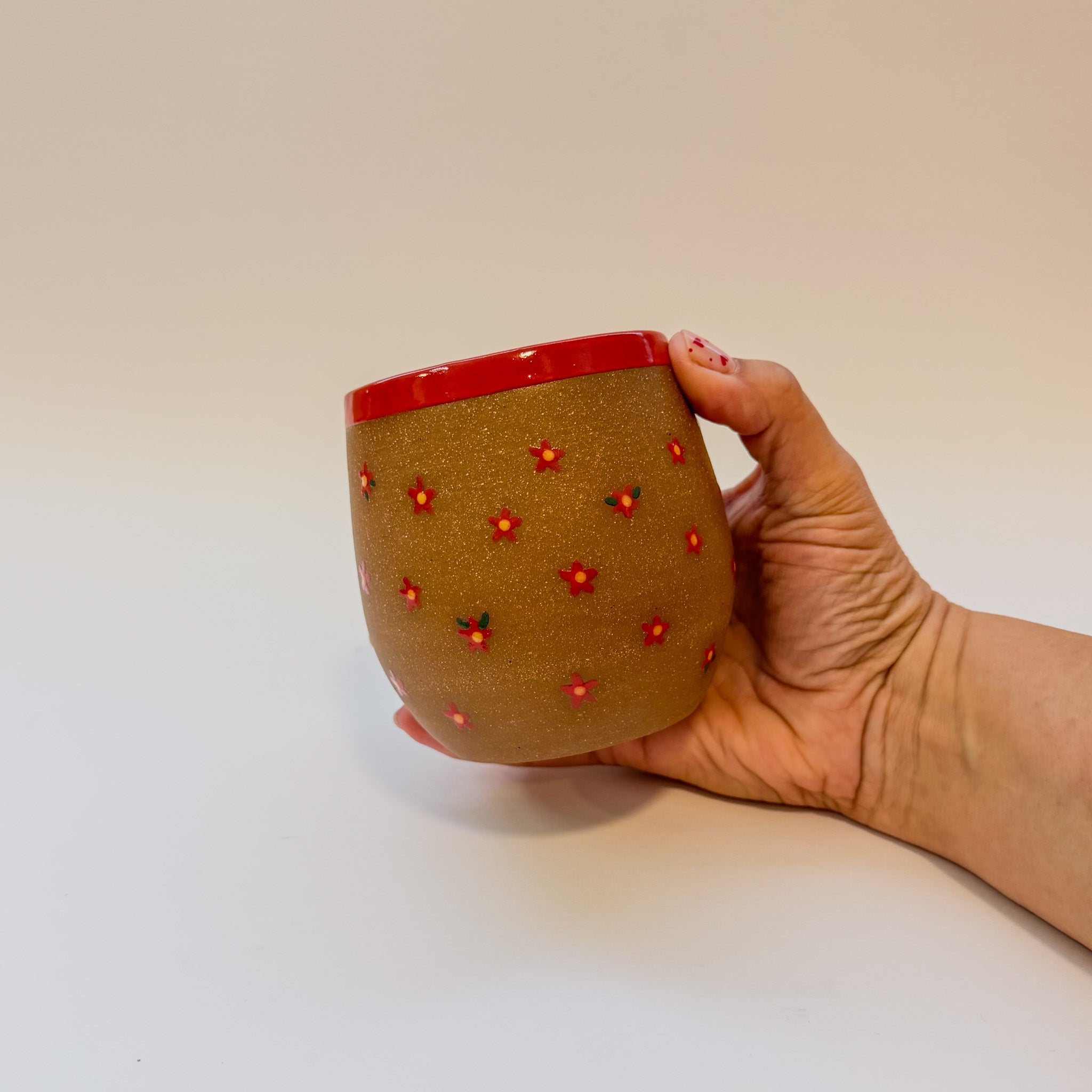 Red flower tumblers